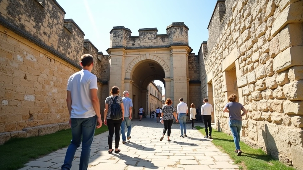 Turistai aplankantys Ašmenos vartus, fotografuojantys ir tyrinėjantys senovės architektūrą